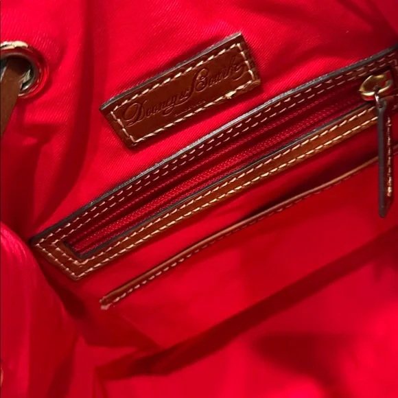 Dooney & Bourke Burnt Orange Suede Bucket Bag, Red Interior - Picture 11 of 12